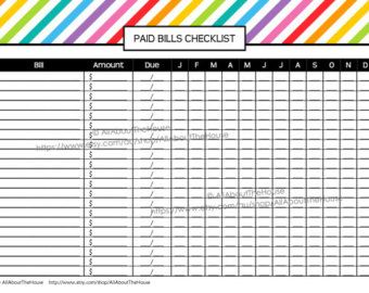paid bills template