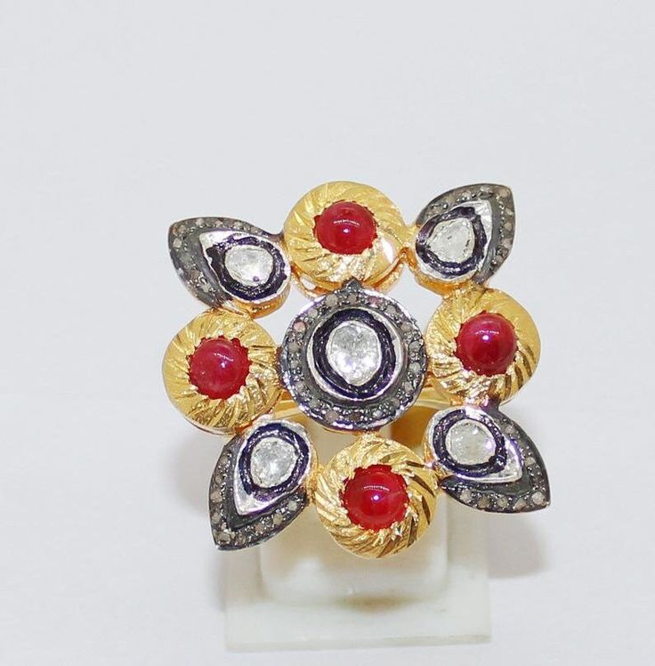 Natural Ruby Gemstone /& Pave Diamond Ring,925 Sterling Silver,Handmade Ring,Gift