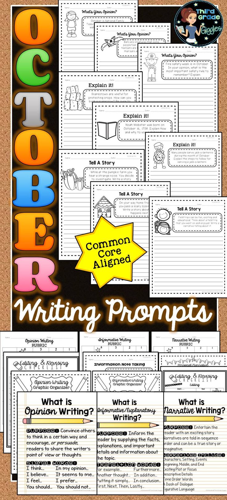 October Writing Prompts Activities (With images) October writing