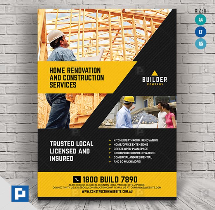 Construction and Builder Flyer PSDPixel Flyer, Flyer design
