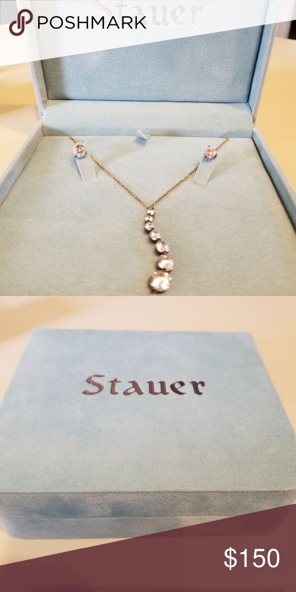 Stauer DiamondAura Necklace and Earring Set Earring set