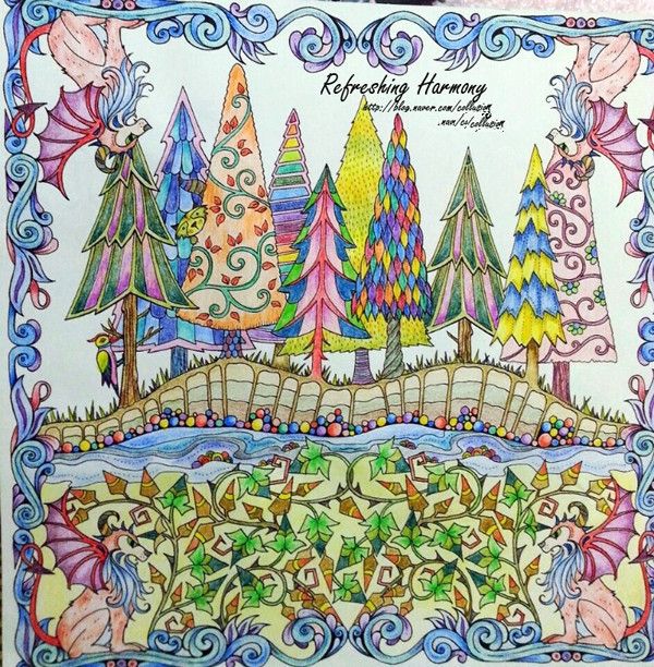 Enchanted Forest An Inky Quest Coloring Book For Children Adult Relieve Stress Kill Time Graffiti
