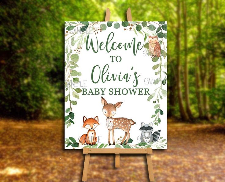 Woodland Animals Baby Shower Sign Greenery Etsy Woodland Woodland Animals Baby Shower Sign Greenery Etsy Woodland
