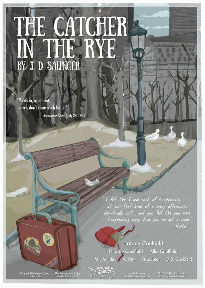 The Catcher In The Rye Marquee Poster Catcher In The Rye Classic Literature Posters Literature Posters