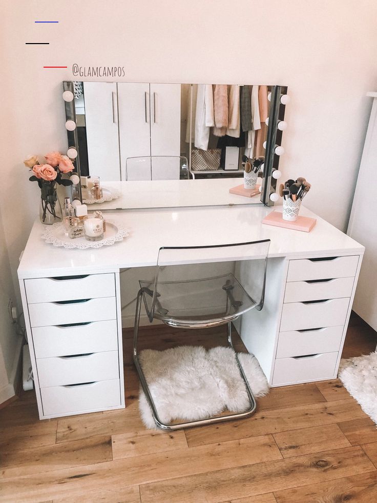 Pin On Makeup Pin On Makeup, Small White Vanity Desk Ikea