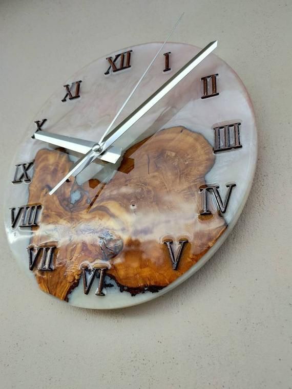 Epoxy Clock Resin Clock Clock For Wall Epoxy Wall Clock Etsy In 2021 Handmade Wall Clocks Large Wall Clock Clock