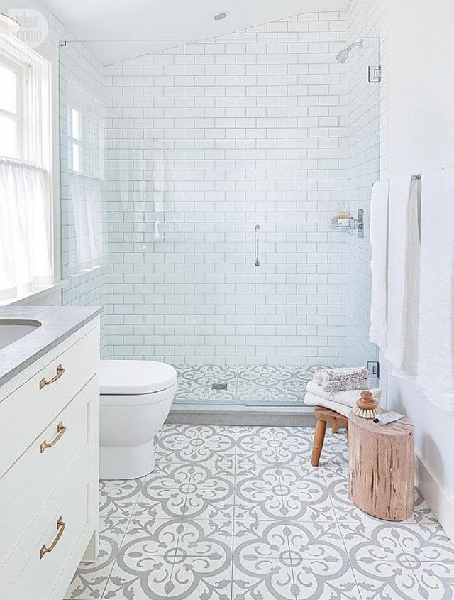 Bathroom Tile Floor And Wall Ideas Part - 21: Rip Out Your Bathroom Floors To Make It Feel Bigger And Brighter Like This Husband And Wife Did When Updating Their 6 Ft. By 6 Ft. Bathroom | Tiny Bathrooms ...