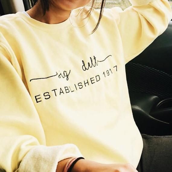 Custom Sorority Greek University Calligraphy Comfort Colors Sweatshirt Crewneck 10 Letter Max Cursive