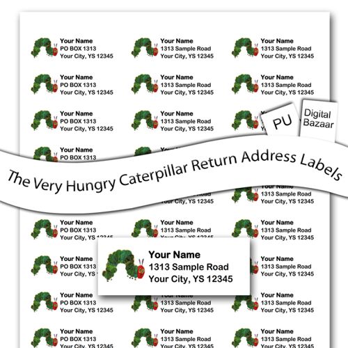 The Very Hungry Caterpillar Custom Return Address Labels Custom - sample return address label The Very Hungry Caterpillar Custom Return Address Labels Custom - sample return address label