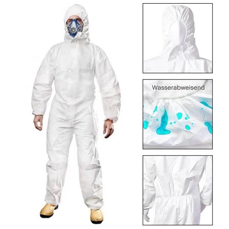 PPE Anti-Virus Full Protective Suit Reusable zippered Coveralls Isolation Washab
