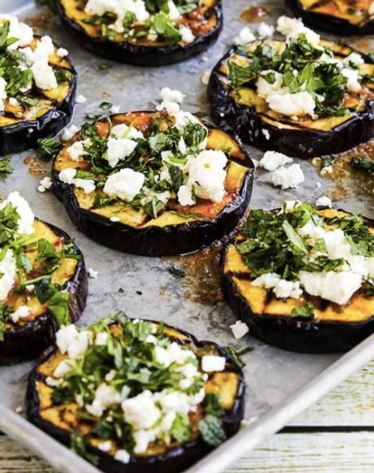 Grilled Eggplant With Garlic Cumin Vinaigrette Feta And Herbs Grilled Eggplant With Garlic Cumin Vinaigrette Feta And Herbs