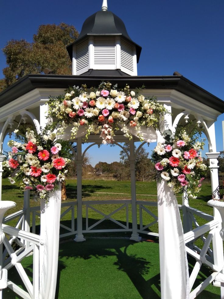 Gazebo wedding arrangement | Gazebo wedding, Wedding arrangements