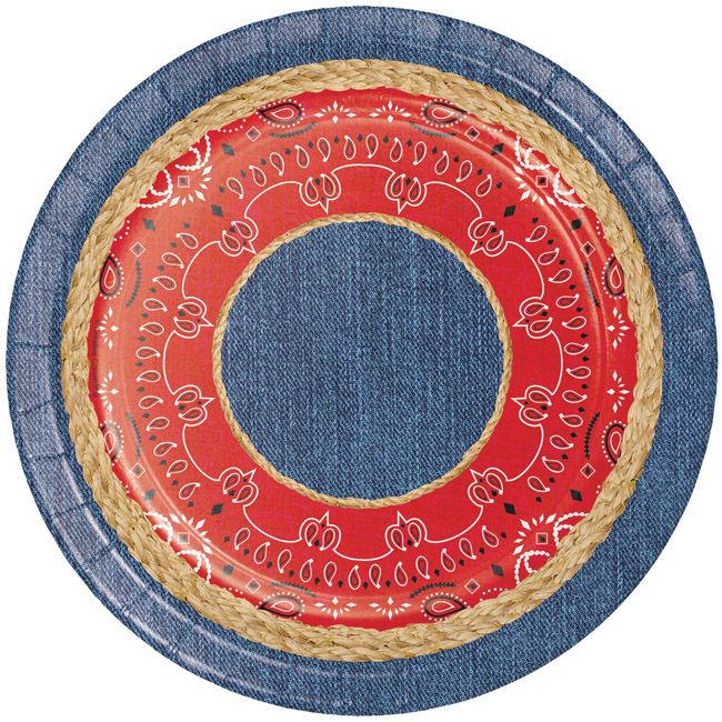 Bandanarama 7 Inch Plates Creative Converting Red Dinnerware Set Dessert Plate