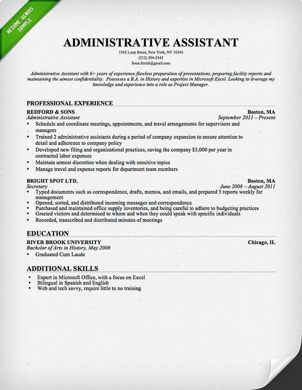 Are you an administrative assistant looking for resume inspiration? Take a look at this professionally written sample, and take some ideas from it.