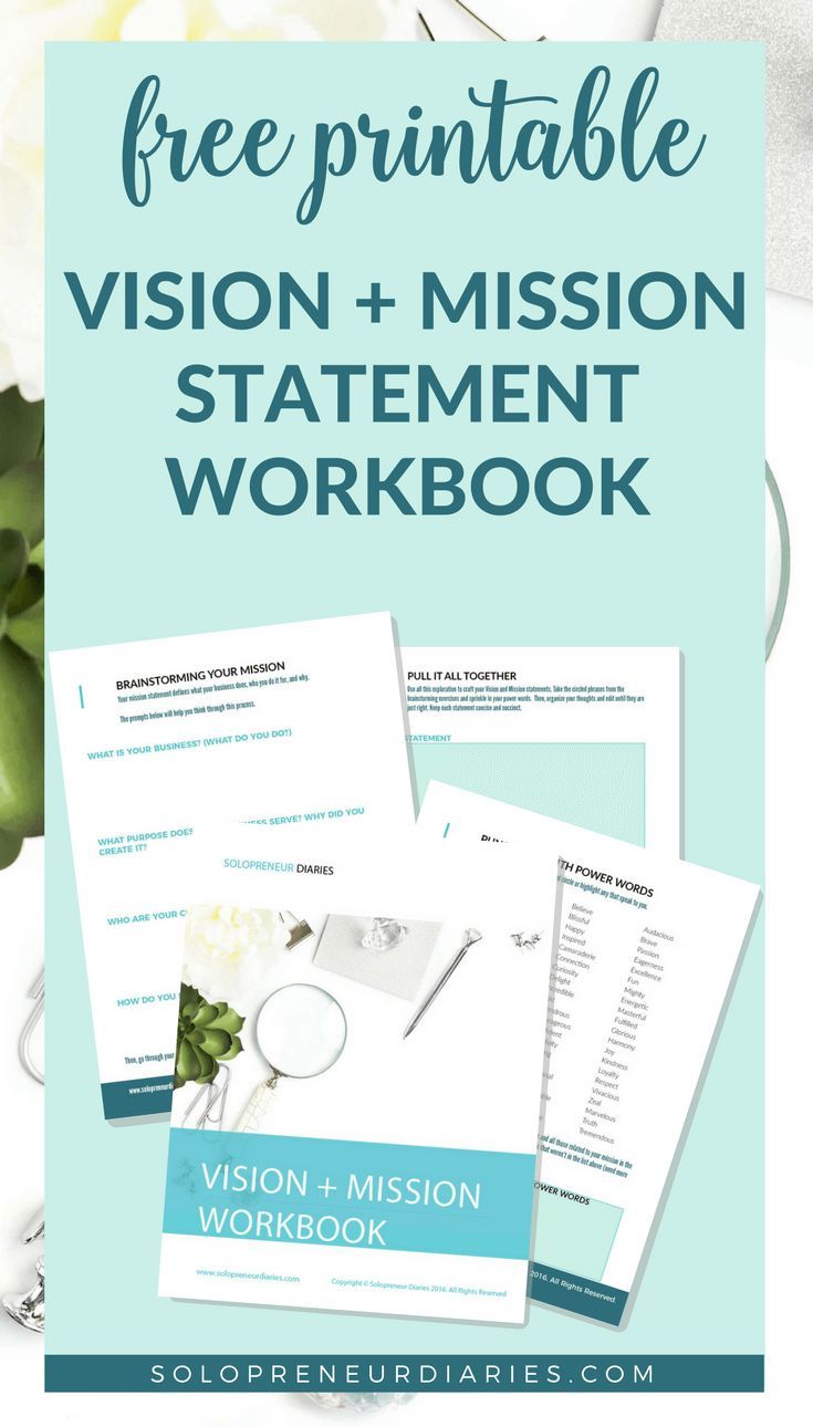 Small Business Planning | Your vision statement and mission statement set a strong foundation for your business. Need tips to get started? Click through to download your free printable Vision + Mission Workbook! | Entrepreneur #businesstips