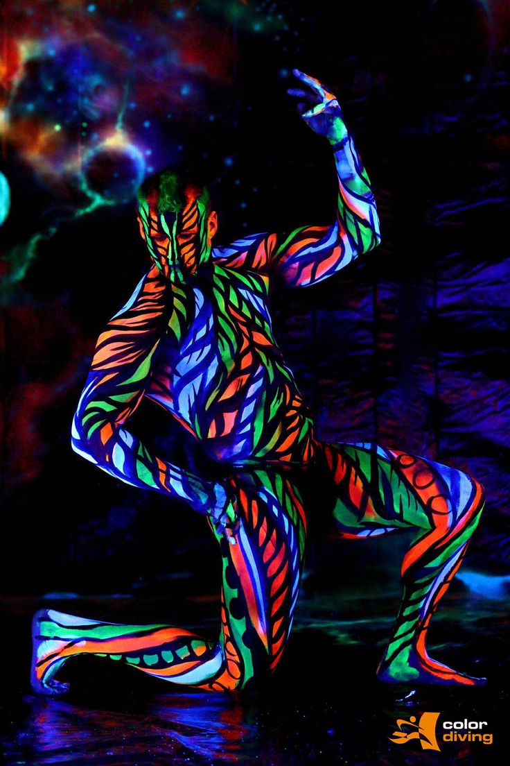 UV Bodypainting Blacklight Marlies Brinker | Bodypainting, Body art
