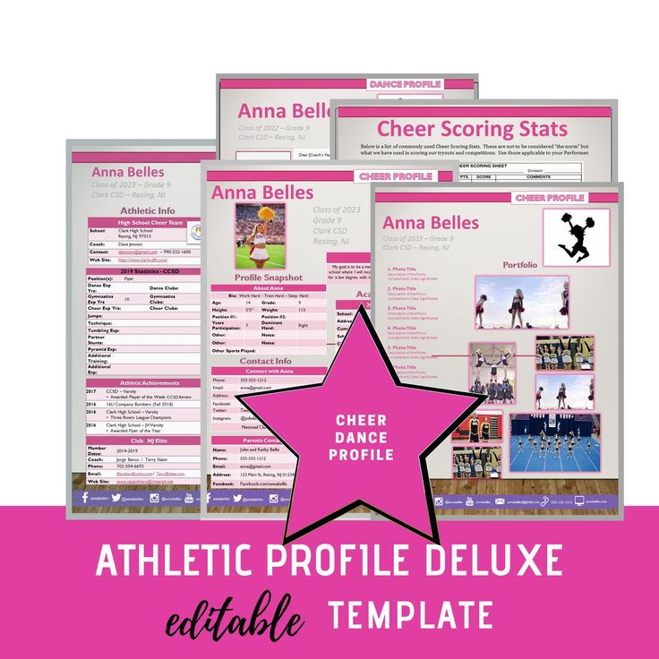 Cheer Profile Deluxe Template Etsy Cheer Profile Deluxe Template Etsy