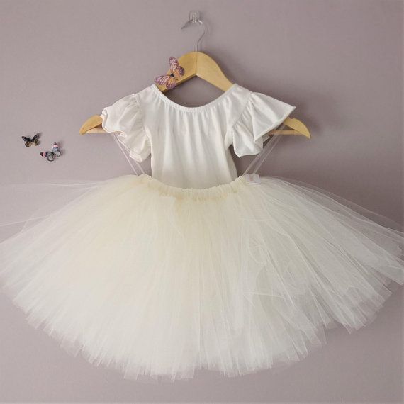 White or Ivory Flower Girl Dress Tutu Dress Age 2-10 Years Tutu Dresses UK Leotard and Handmade Tutu Skirt Tulle Bridesmaid Dresses