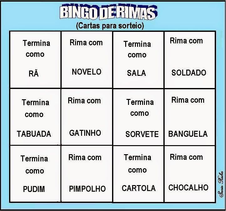 Arquivo Dos Albuns Rimas Bingo Educativo De Alfabetizacao Alfabetizacao E Letramento