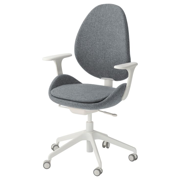 HattefjÄll Office Chair With Armrests Nared Medium Gray White Ikea Modern Desk Luxury Desks Ikea Modern Desk Chair Office, Small White Desk Chair Ikea