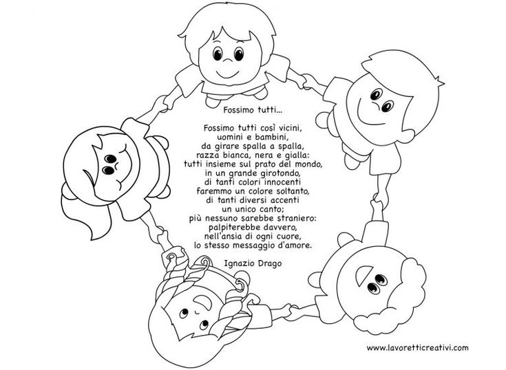Filastrocche Per L'accoglienza Dei Bambini | Filastrocche, Bambini Da Colorare, Bambini