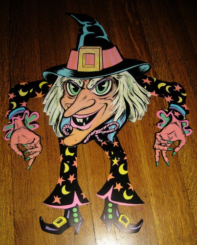 vintage halloween huge beistle jointed witch diecut cutout good cond 1960s - Vintage Halloween Decorations Ebay vintage halloween huge beistle jointed witch diecut cutout good cond 1960s - Vintage Halloween Decorations Ebay
