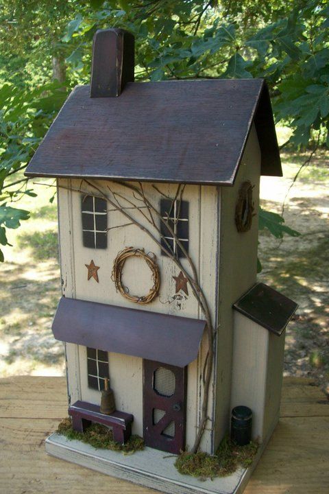 Farmhouse Birdhouse Primitive Rustic Functional Garden Decor Primitives Home Farmhouse Birdhouse Primitive Rustic Functional Garden Decor Primitives Home