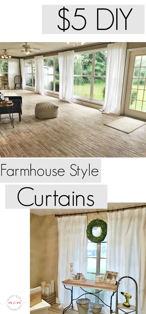 Farmhouse living room DIY curtains now sew just $5 to make each of the farmhouse...