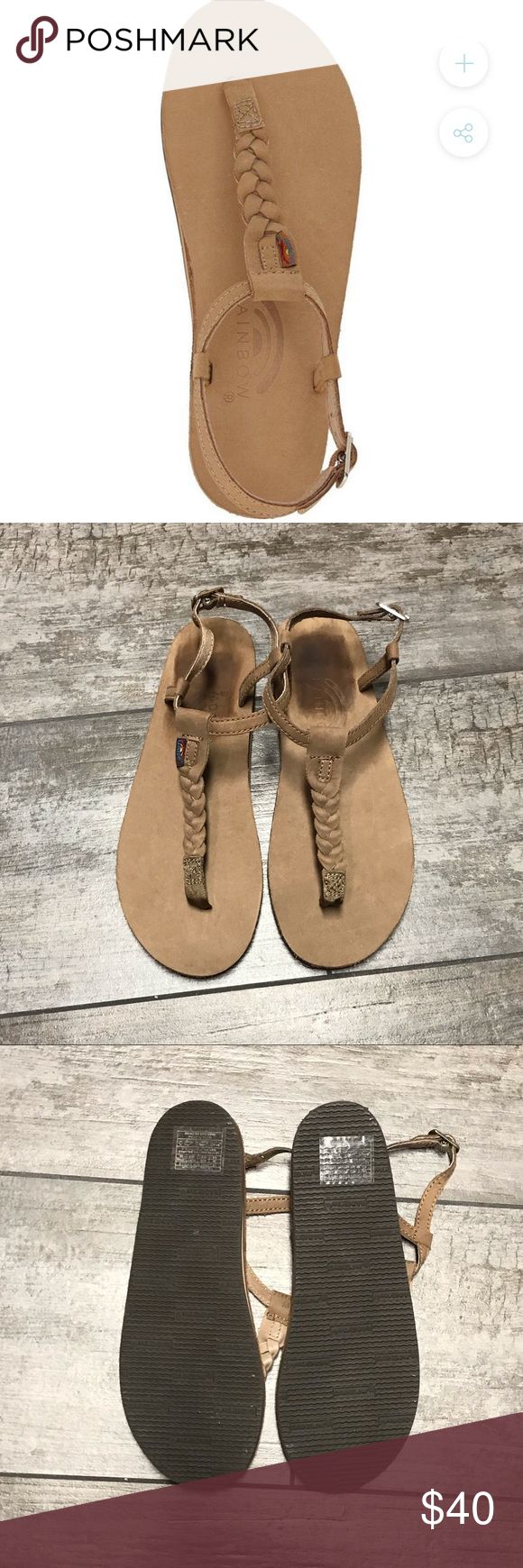 New Rainbow T Street Sandals Women's T-Street Single Layer Leather Sandal in...