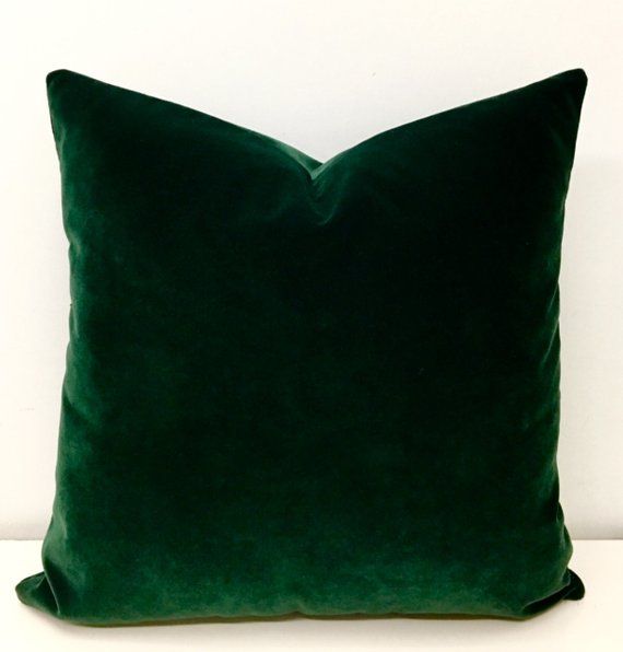 Luxury Dark Green Velvet Throw Pillow Green Velvet Pillow Emerald Green