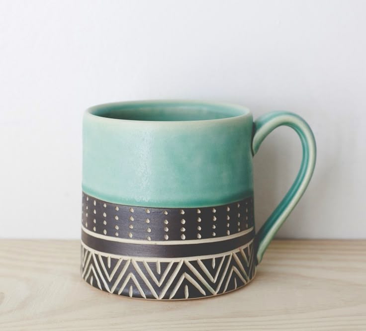 105 Best Mugs Images On Coffee Cups And Ceramic Eternity Turquoise Mug Teal Mutery Paintingceramic Paintingpainted