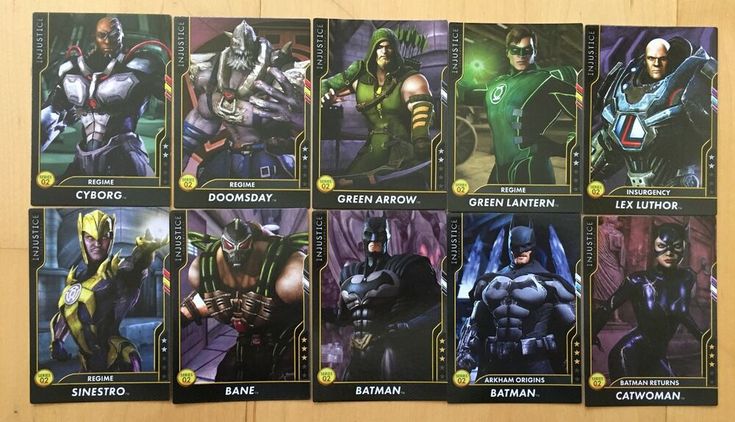 Lot of 10 Injustice Gods Among Us Arcade REGULAR Cards SERIES 2