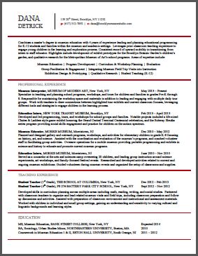 museum cover letter