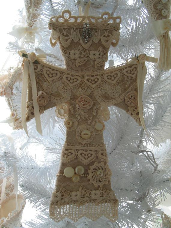 ANTIQUE LACE CHRISTMAS Ornament Decoration Ecru by ...
