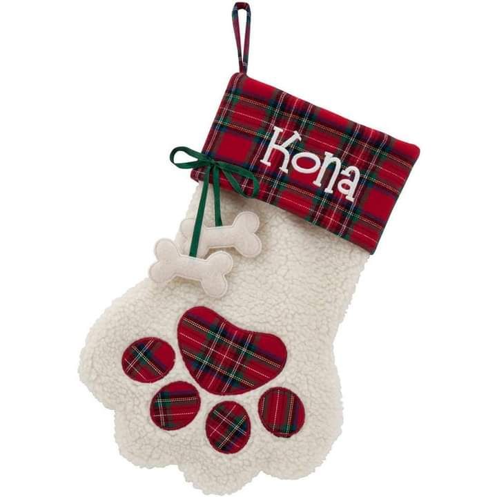 MissLytton 18 Inch Large Size Hanging Stockings Holiday Decoration with Paw Prints for Pet Dogs Cats Red MissLytton 18 Inch Large Size Hanging Stockings Holiday Decoration with Paw Prints for Pet Dogs Cats Red