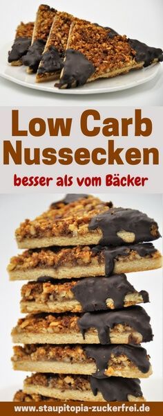 Diese Low Carb Nussecken sind grandios. Sie schmecken nicht nur besser als aus d...