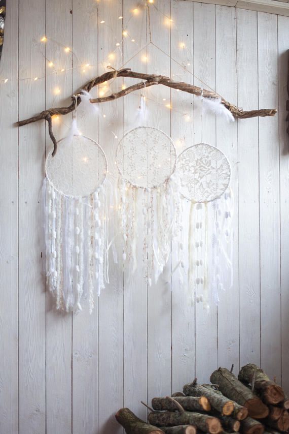 Light Blue Dream Catcher Mobile LED Dream Catchers for Girls Light Up Dream Catchers Hanging Ornaments for Kids Room Decorations Boho Chic Nursery Wall Decor