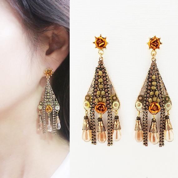 Open Circle Round Bar Drop Dangle Earrings Unbalanced Cascade Earrings Chandelier Earrings Cubic Zirconia Rhinestone Titanium Gold Tone