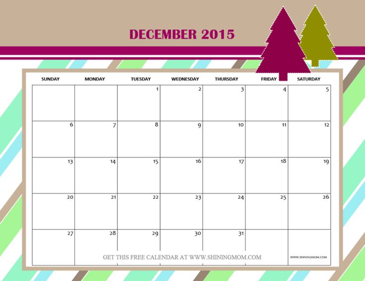 calendar blank 2015