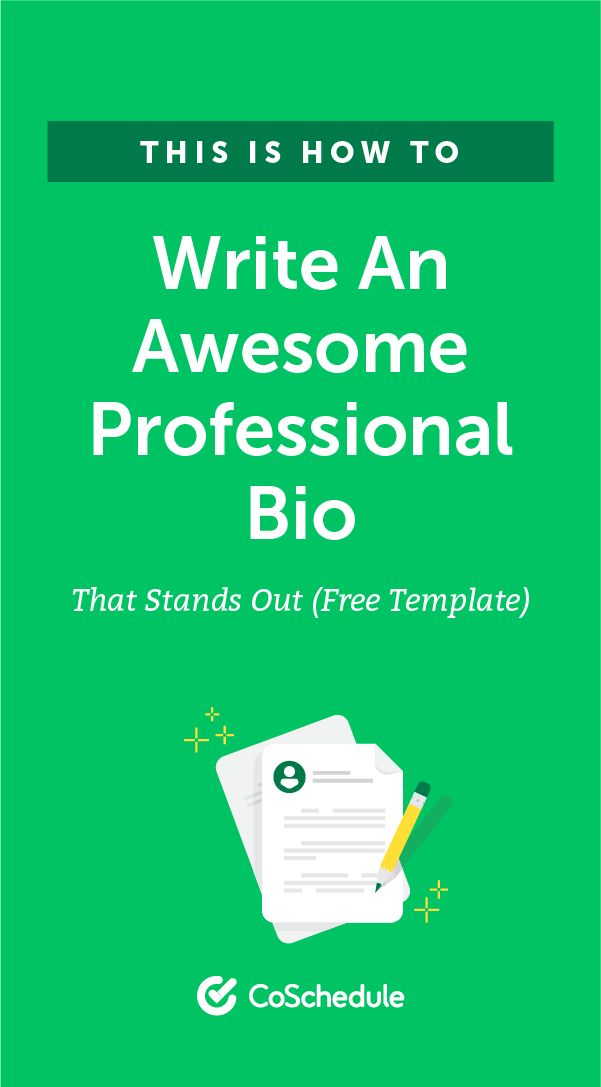 Purchase a professionally written bio