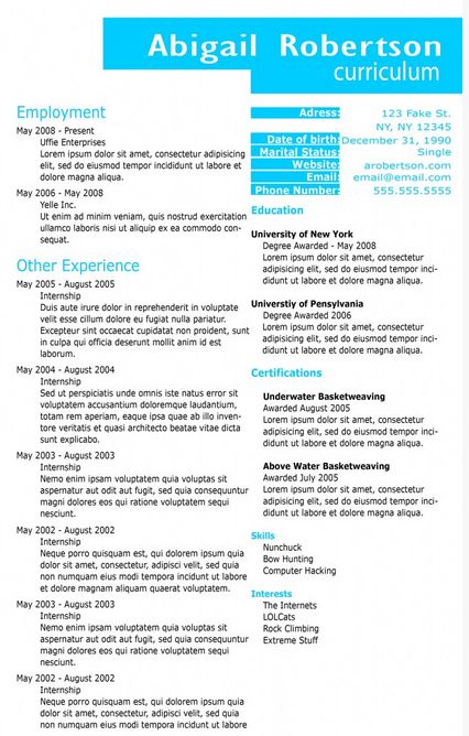 free download resume templates