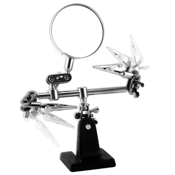 Helping Third Hand Magnifier Soldering Stand Clamp Holder Alligator Clip Tool