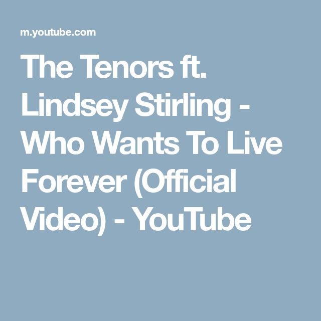 The Tenors Who Wants To Live Forever The Tenors ft. Lindsey Stirling - Who Wants To Live Forever (Official