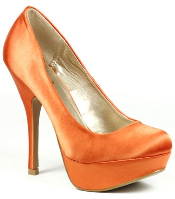 Orange Satin Fashion Round Toe Platform Pump 7 Us Orange Satin Fashion Round Toe Platform Pump 7 Us