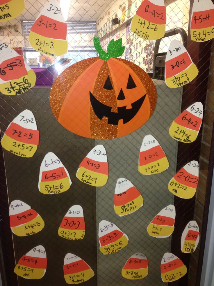 Candy corn math facts! | Math facts, October bulletin boards, Halloween