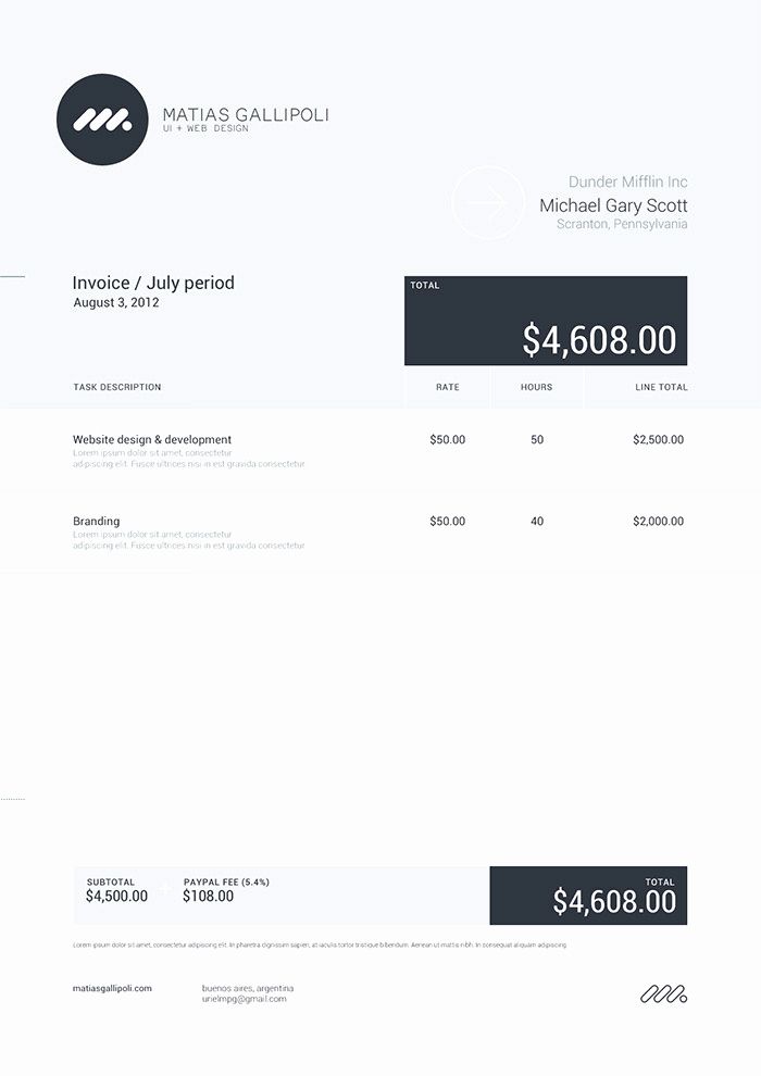 Web Design Invoice Template Beautiful 50 Creative Invoice Designs for