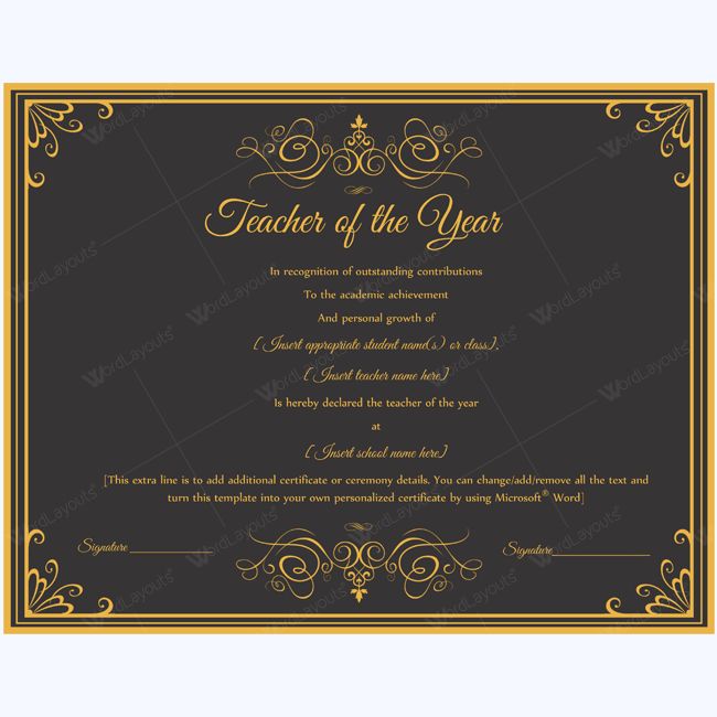 13 best Teacher of the Year Award Certificate Templates images on - microsoft certificates templates 13 best Teacher of the Year Award Certificate Templates images on - microsoft certificates templates