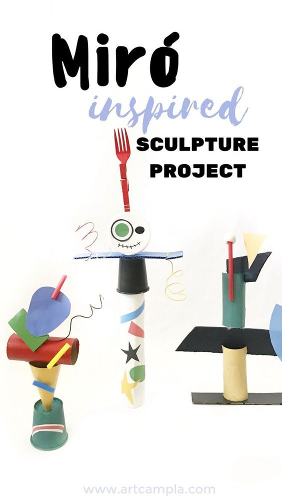 Miró Inspired Sculptures | Fine art for kids | Kids crafts | Joan Miro projects...
