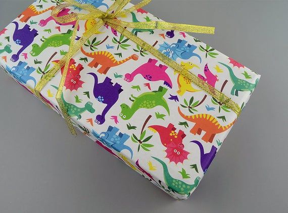 Cute Dinosaur Wrapping Paper,Birthday Gift Wrap,Baby Shower Wrapping Sheets,Jura...