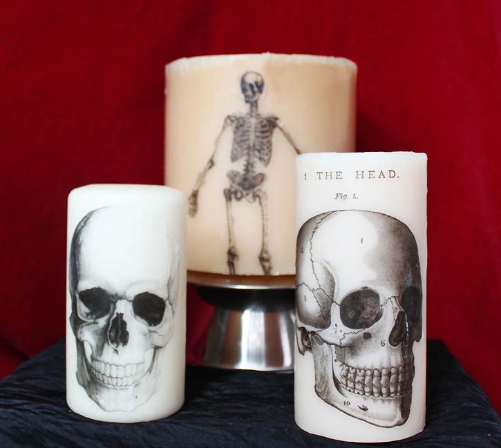 gina michele diy printed halloween candles